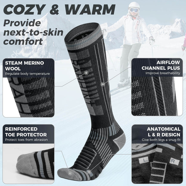 Merino Wool Compression Socks (2 Packs)